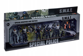 Veľká sada figúrok vojakov SWAT + vybavenie 6 ks Armádne pohyblivé figúrky